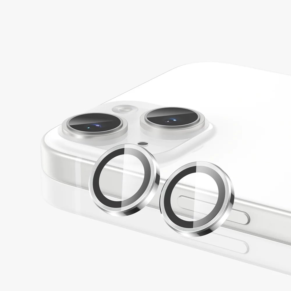 Silver_02 Iphone 15 İçin Safir Kamera Koruma Lensi Silver Gümüş Gri