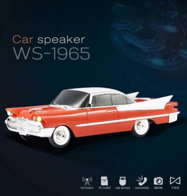 WS-1965 Nostaljik Klasik Araba Tasarımlı Bluetooth Hoparlör (FM Radyo / TWS / TF / USB) Turuncu Orange