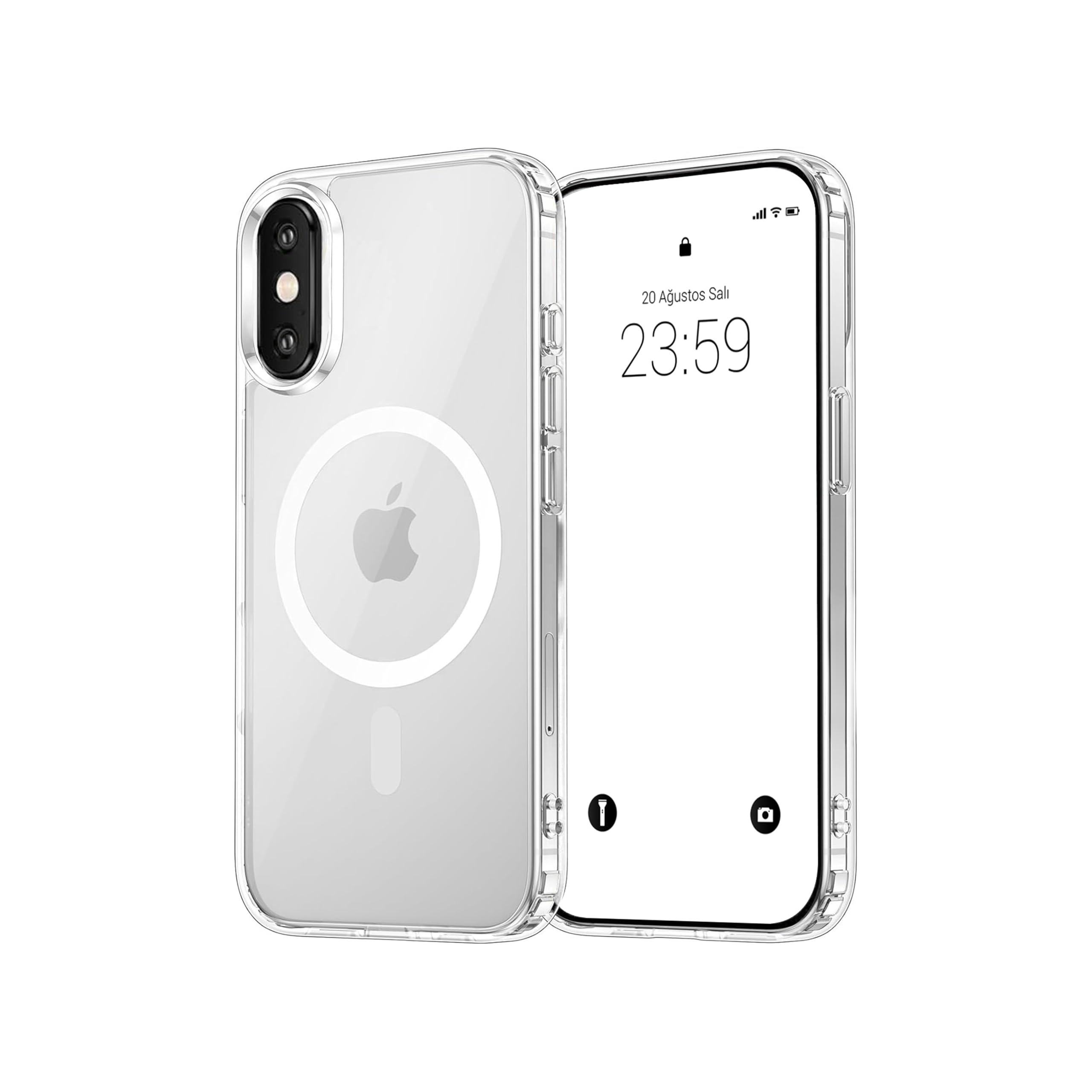 Iphone XS İçin Magsafe Özellikli Şeffaf Silikon Kılıf Kapak Iphone XS İçin Magsafe Özellikli Şeffaf Silikon Kılıf Kapak