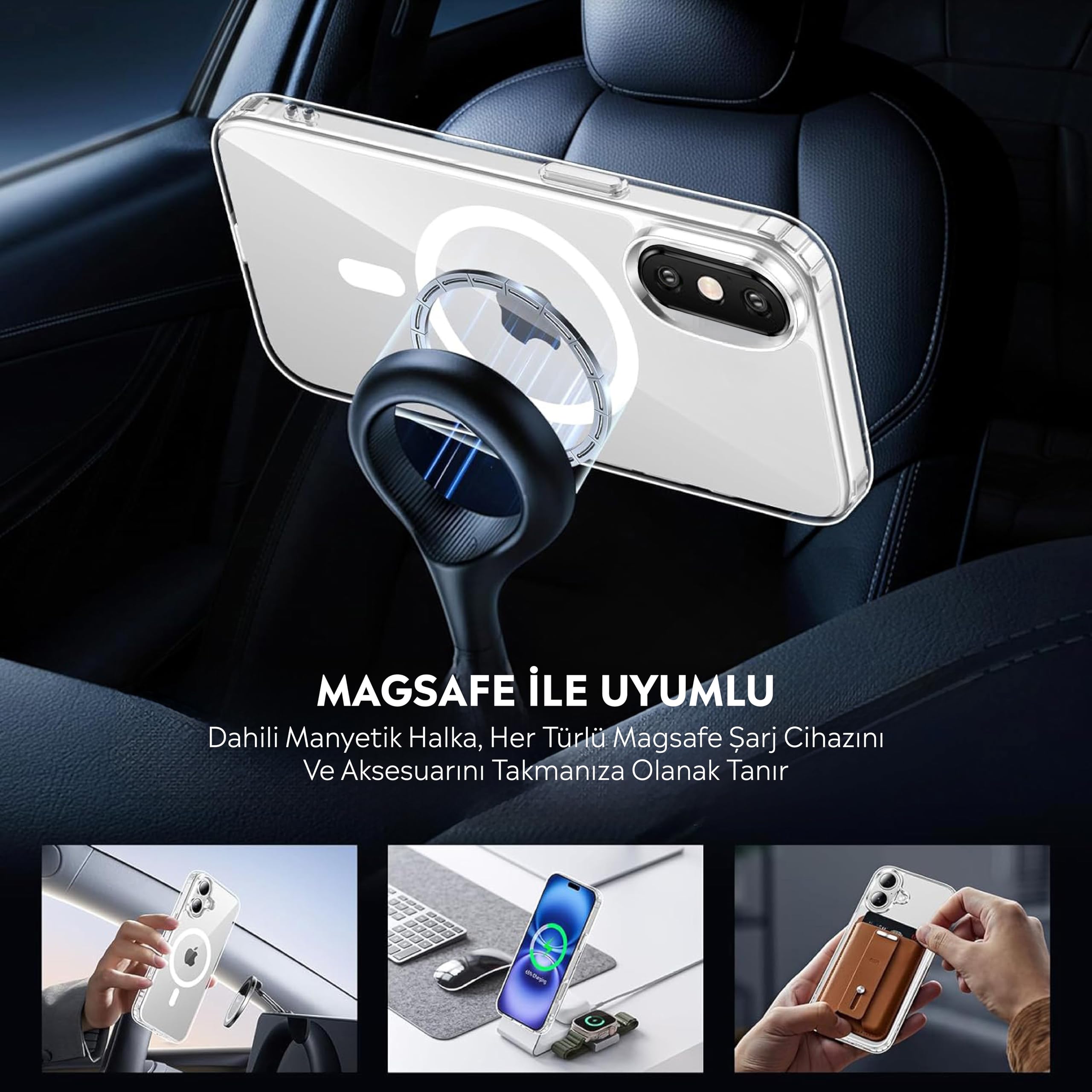Iphone X İçin Magsafe Özellikli Şeffaf Silikon Kılıf Kapak Iphone X İçin Magsafe Özellikli Şeffaf Silikon Kılıf Kapak
