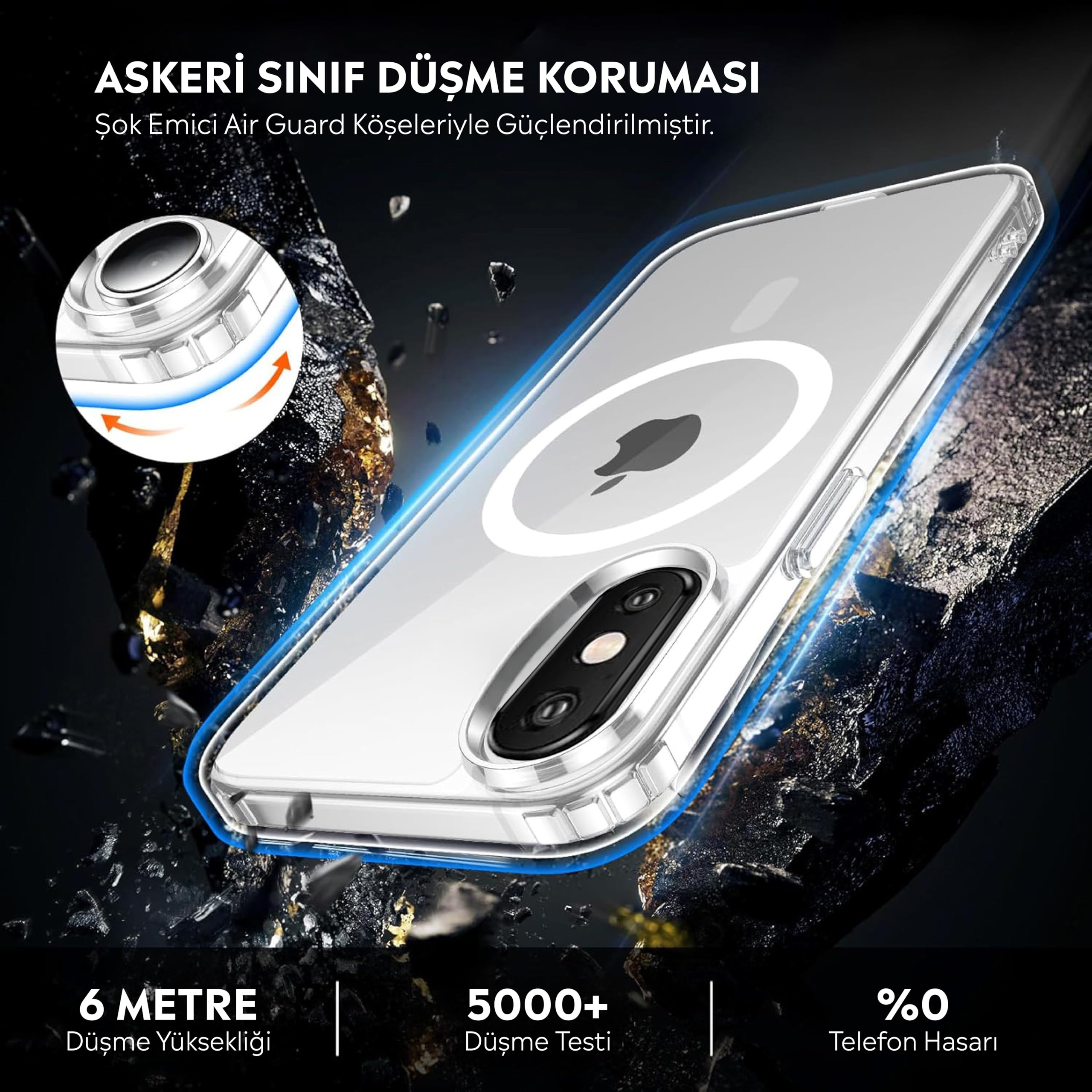 Iphone XS İçin Magsafe Özellikli Şeffaf Silikon Kılıf Kapak Iphone XS İçin Magsafe Özellikli Şeffaf Silikon Kılıf Kapak