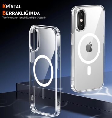 Iphone X İçin Magsafe Özellikli Şeffaf Silikon Kılıf Kapak