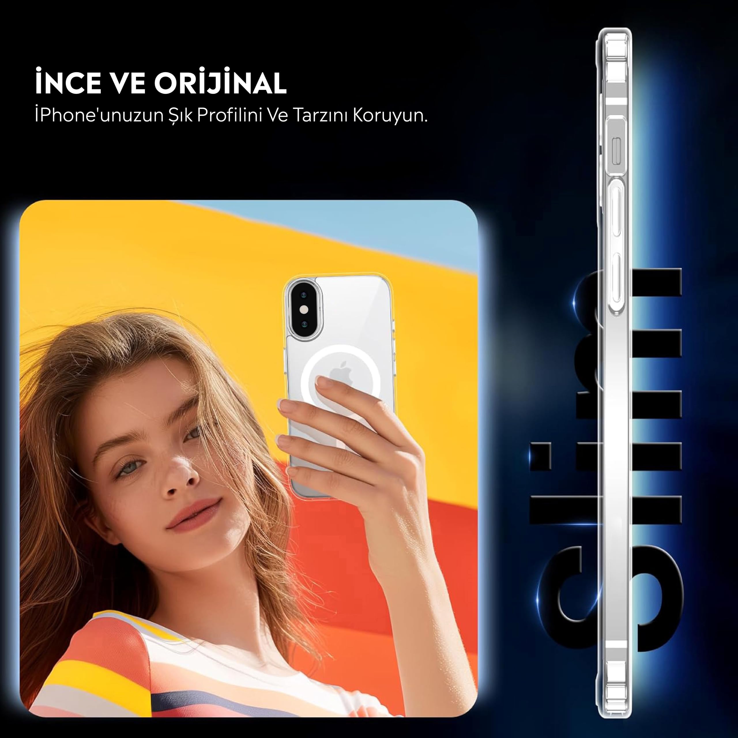 Iphone XS İçin Magsafe Özellikli Şeffaf Silikon Kılıf Kapak Iphone XS İçin Magsafe Özellikli Şeffaf Silikon Kılıf Kapak