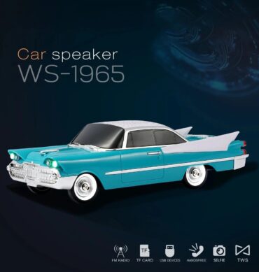 WS-1965 Nostaljik Klasik Araba Tasarımlı Bluetooth Hoparlör (FM Radyo / TWS / TF / USB) Zümrüt Yeşili