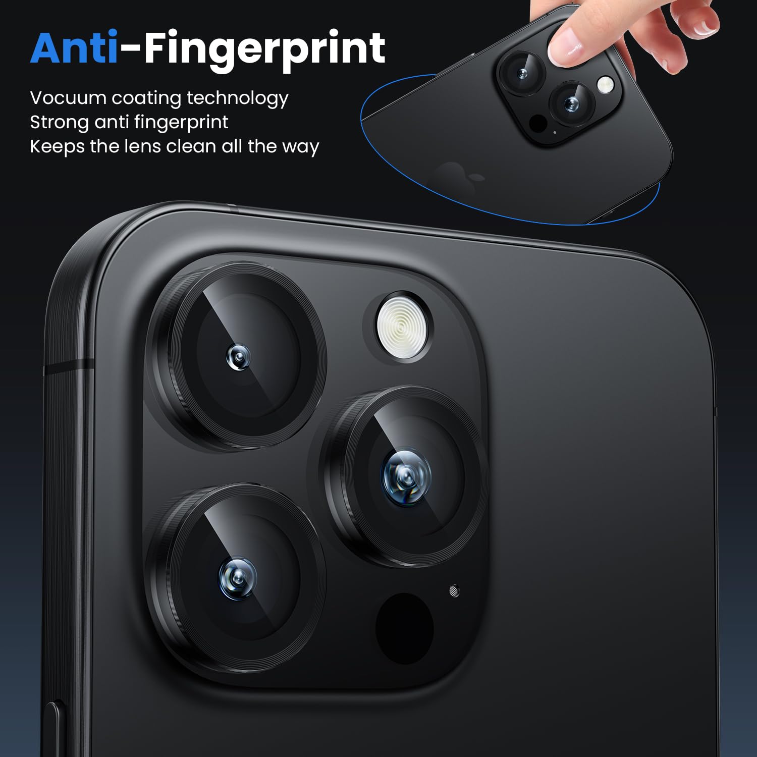 Iphone 16 Pro İçin Safir Kamera Koruma Lensi Siyah Titanyum Iphone 16 Pro İçin Safir Kamera Koruma Lensi Siyah Titanyum