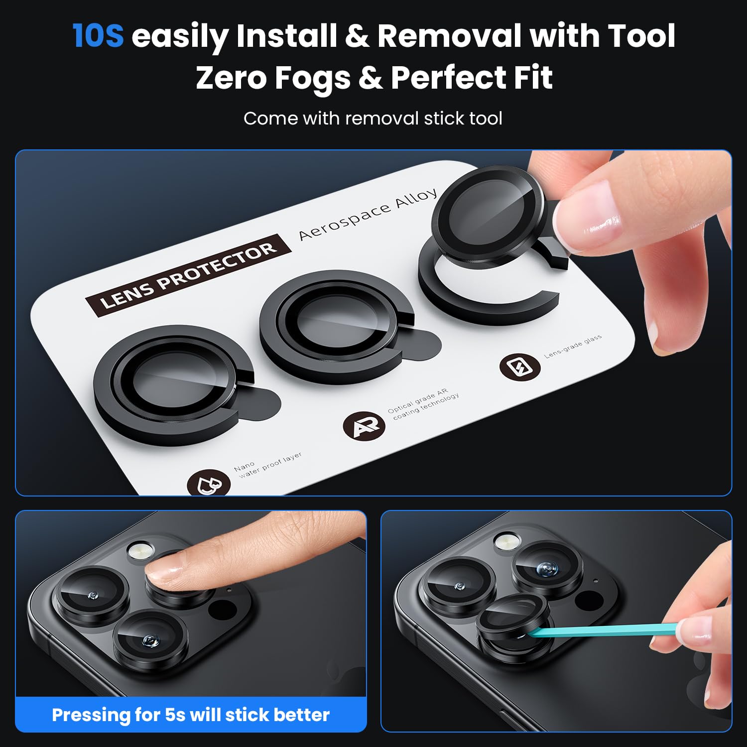 Iphone 16 Pro İçin Safir Kamera Koruma Lensi Siyah Titanyum Iphone 16 Pro İçin Safir Kamera Koruma Lensi Siyah Titanyum