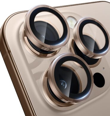 Iphone 16 Promax İçin Safir Kamera Koruma Lensi Çöl Titanyum