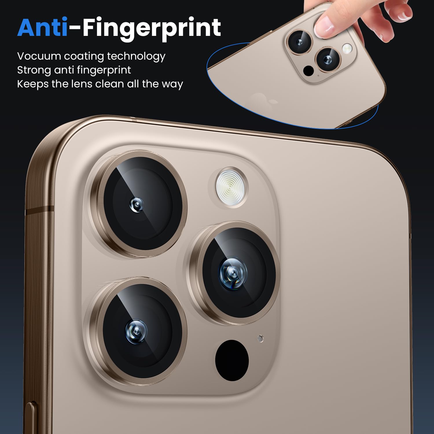 Iphone 16 Pro İçin Safir Kamera Koruma Lensi Çöl Titanyum Iphone 16 Pro İçin Safir Kamera Koruma Lensi Çöl Titanyum