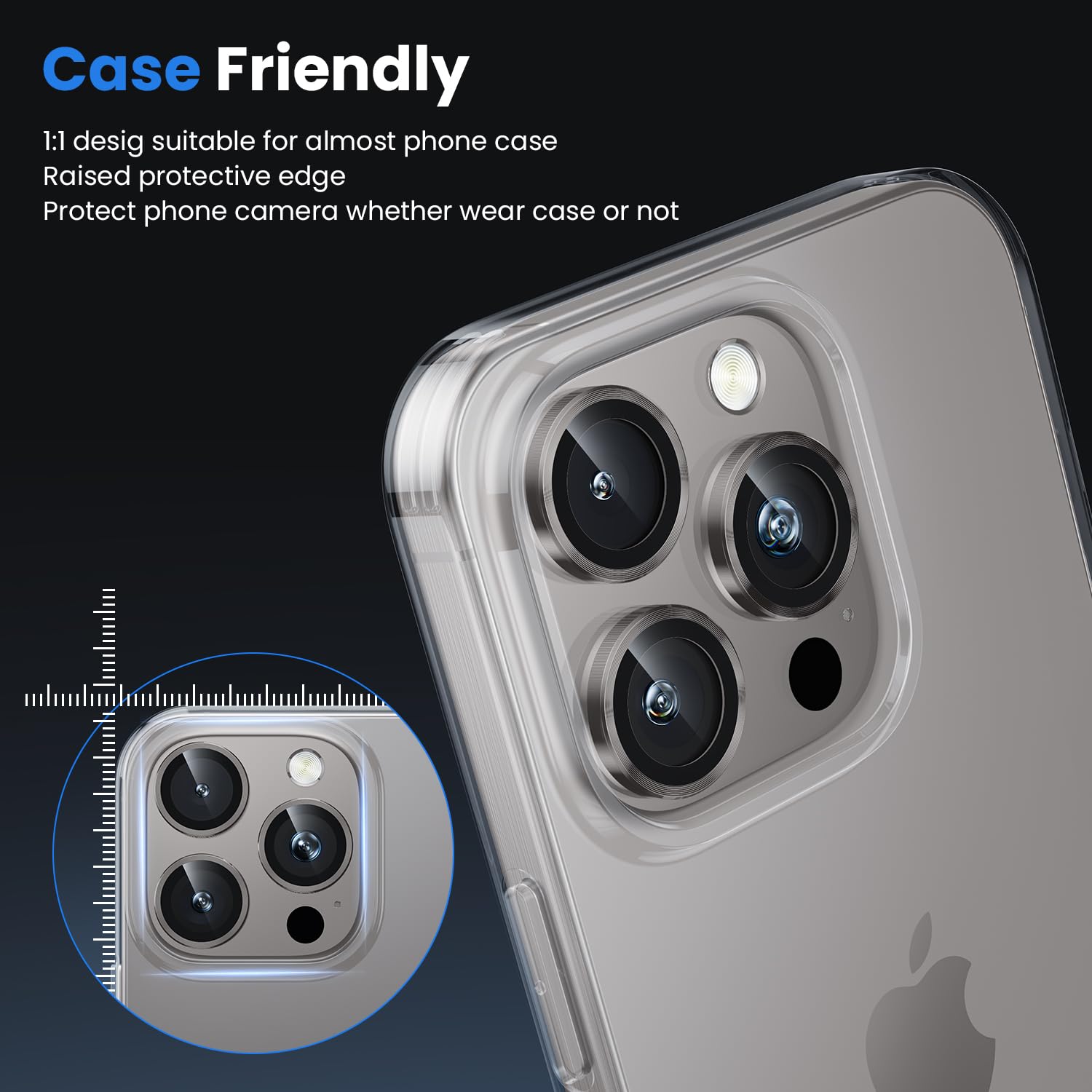 Iphone 16 Promax İçin Safir Kamera Koruma Lensi Naturel Titanyum