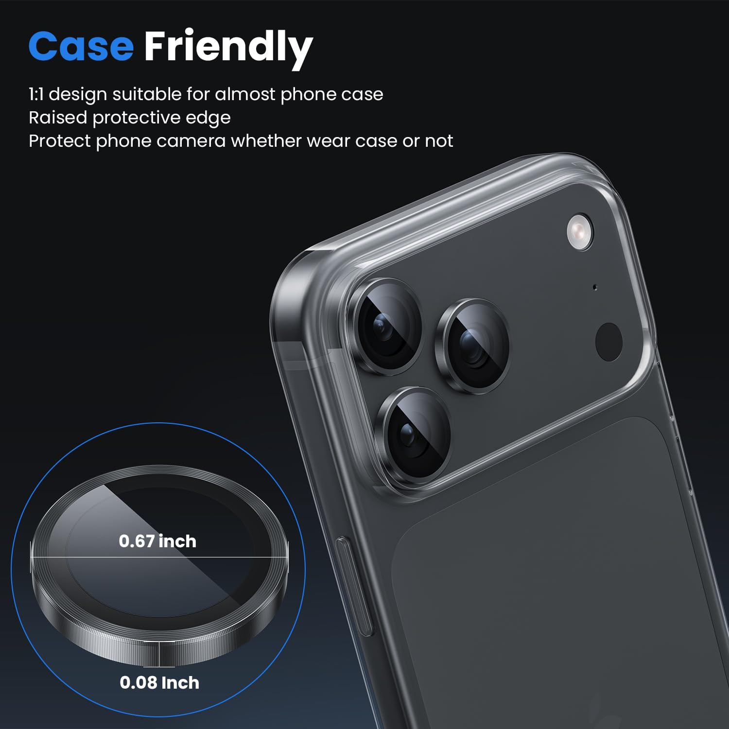 Iphone 18 Promax İçin Safir Kamera Koruma Lensi Siyah Iphone 18 Promax İçin Safir Kamera Koruma Lensi Siyah