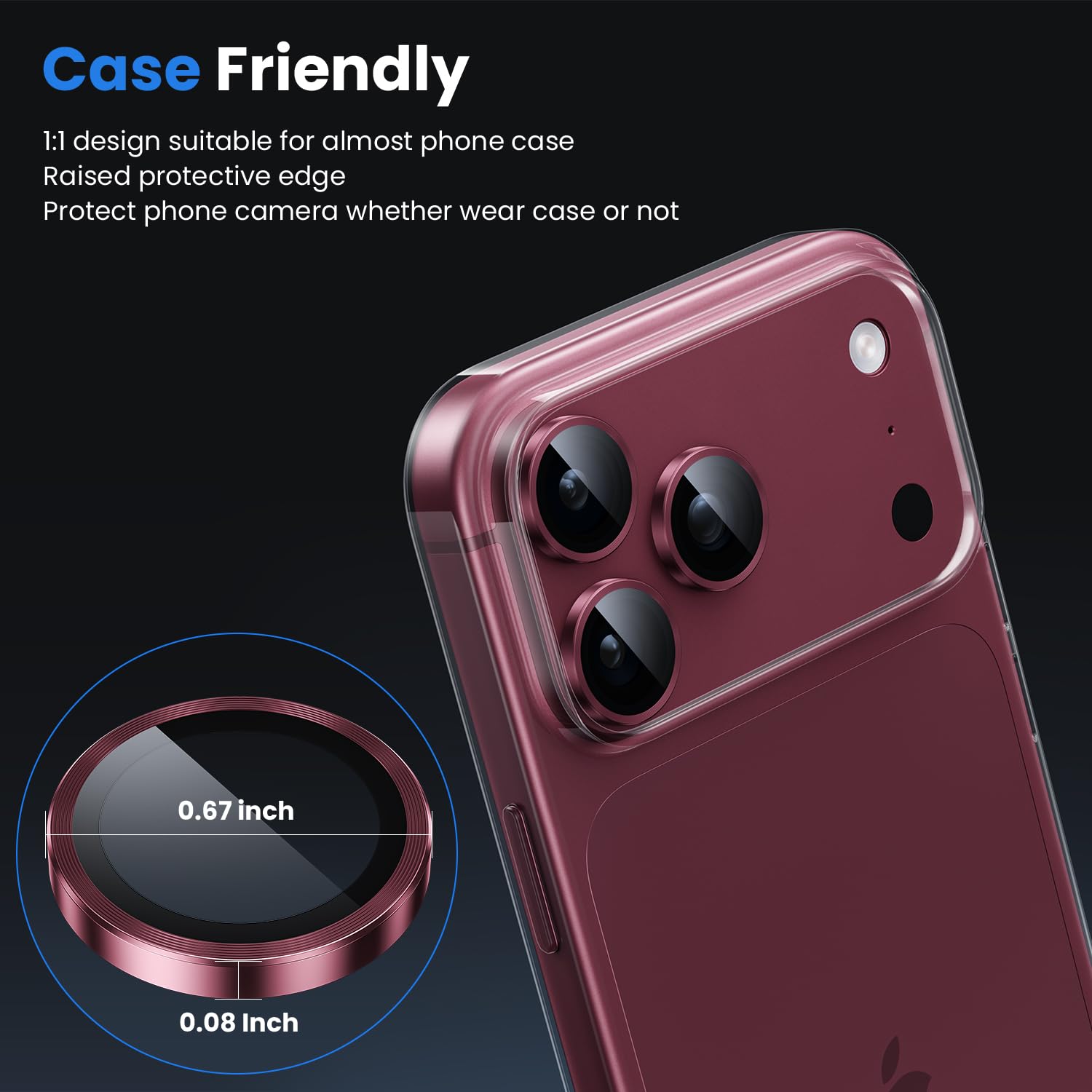 Iphone 18 Pro İçin Safir Kamera Koruma Lensi Bordo Iphone 18 Pro İçin Safir Kamera Koruma Lensi Bordo