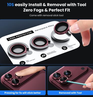 Iphone 18 Promax İçin Safir Kamera Koruma Lensi Bordo