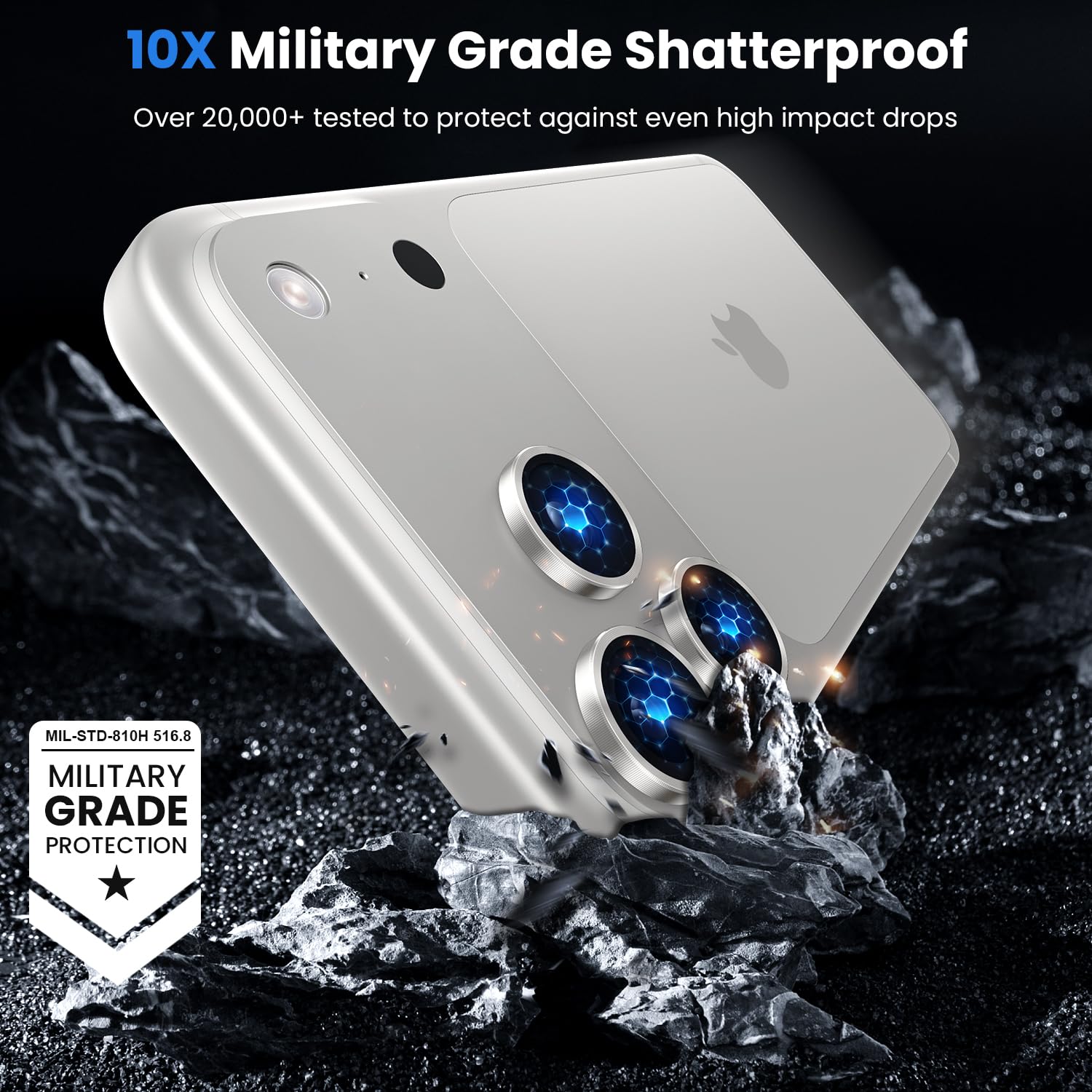 Iphone 18 Pro İçin Safir Kamera Koruma Lensi Gri