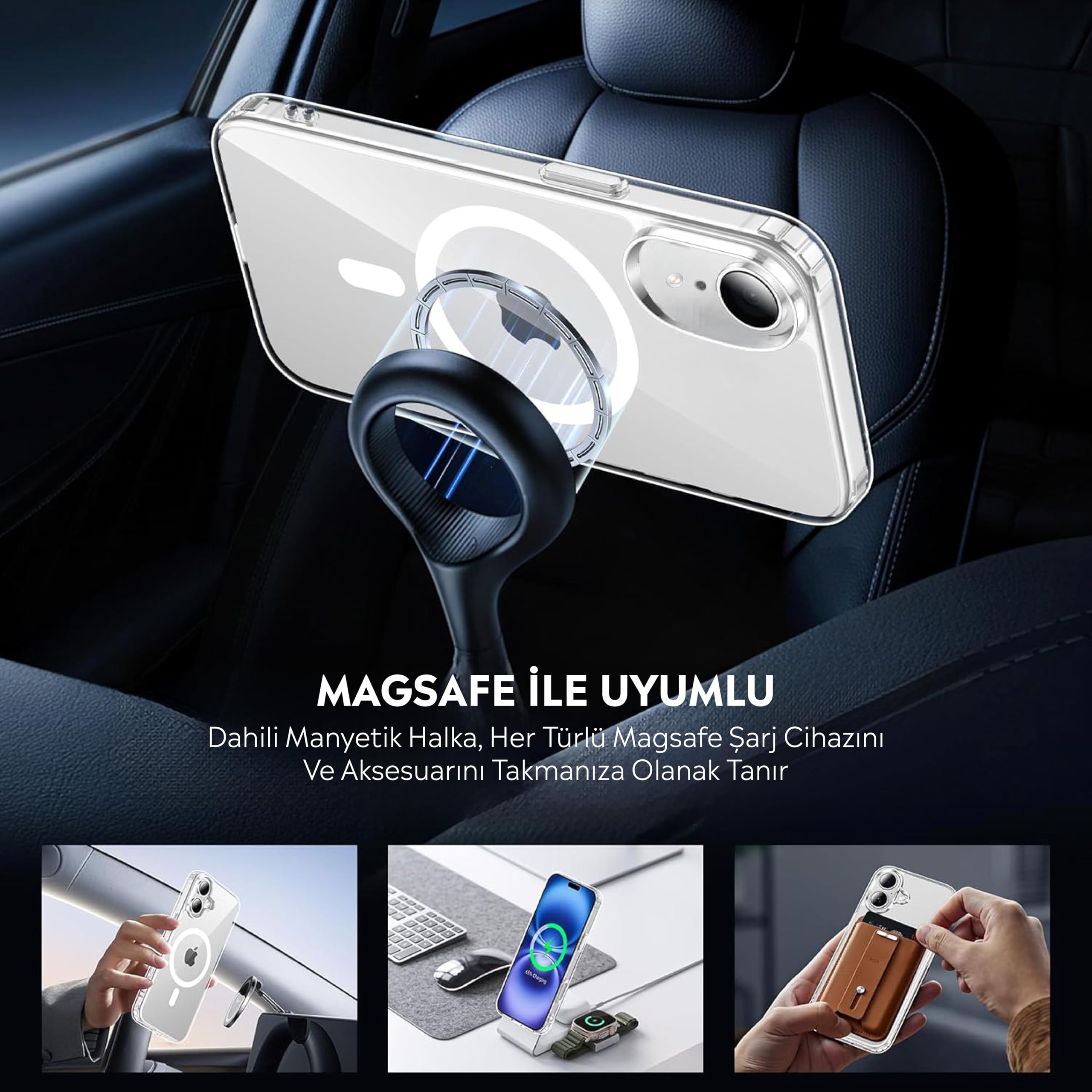 Iphone XR İçin Magsafe Özellikli Şeffaf Silikon Kılıf Kapak Iphone XR İçin Magsafe Özellikli Şeffaf Silikon Kılıf Kapak