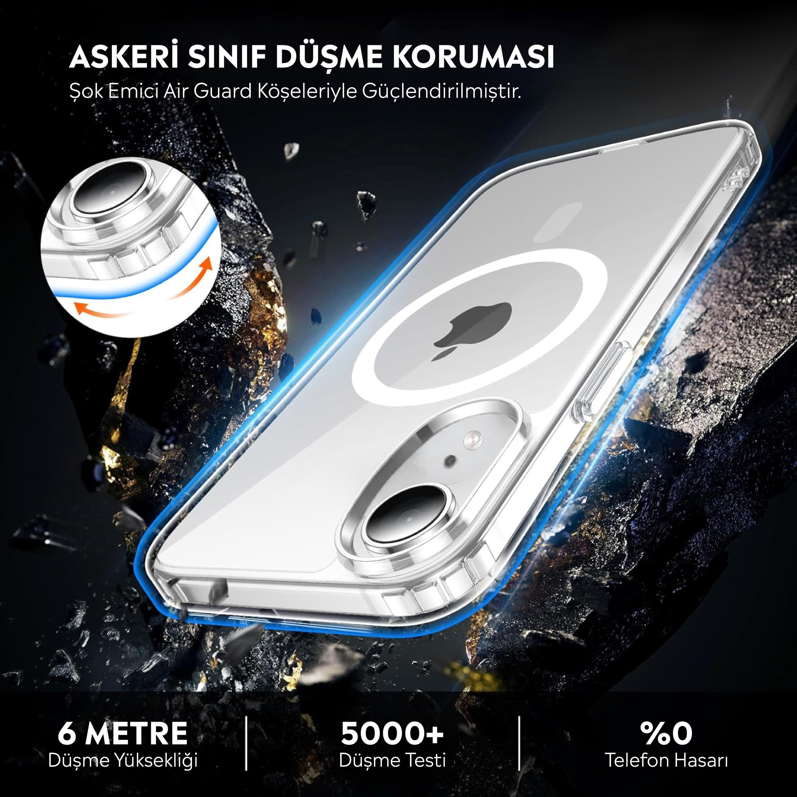 Iphone XR İçin Magsafe Özellikli Şeffaf Silikon Kılıf Kapak Iphone XR İçin Magsafe Özellikli Şeffaf Silikon Kılıf Kapak