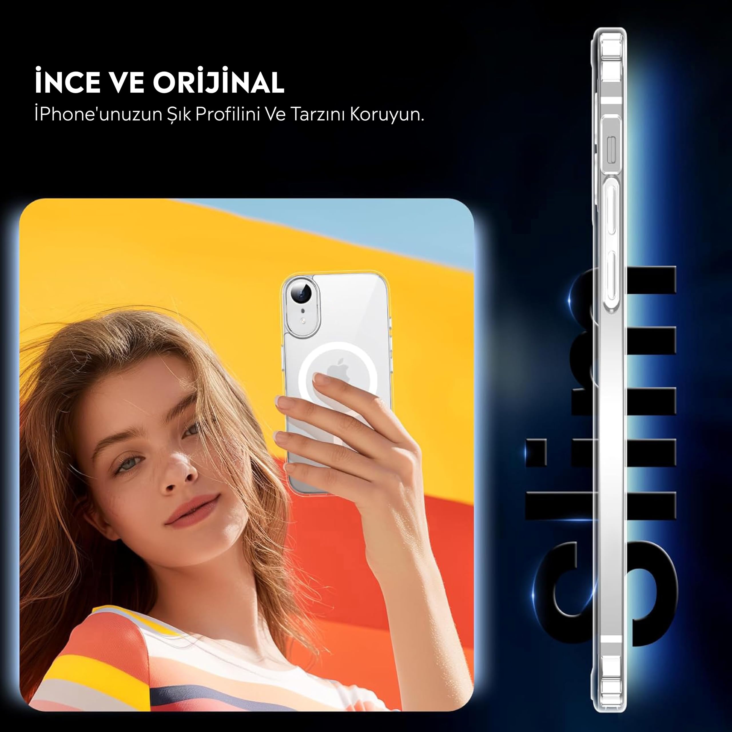Iphone XR İçin Magsafe Özellikli Şeffaf Silikon Kılıf Kapak Iphone XR İçin Magsafe Özellikli Şeffaf Silikon Kılıf Kapak