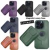 siyah1 IPHONE 16 PRO İÇİN MAGSAFE CÜZDANLI MIKNATISLI LÜKS DERİ KILIF SİYAH